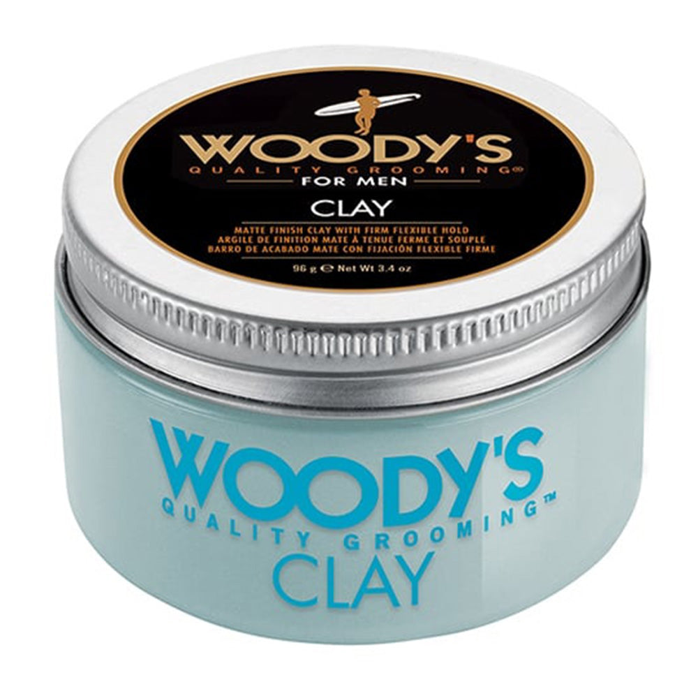 Woodys Clay for Men Flexible Hold Matte Finish Hair Styling 3.4Oz (96g)
